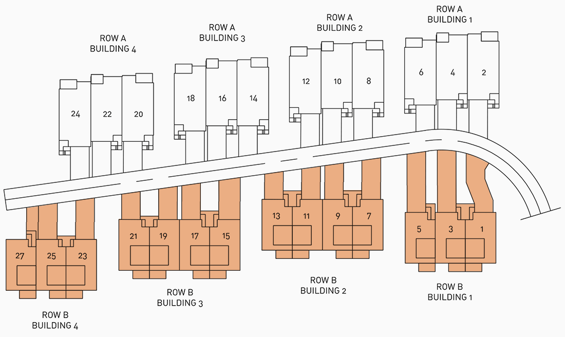 WaterWood Townhomes row B map